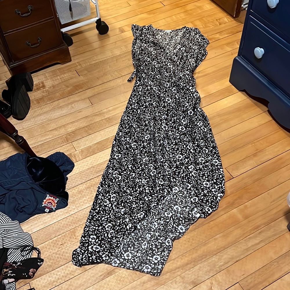Splendid high low dress with flower pattern